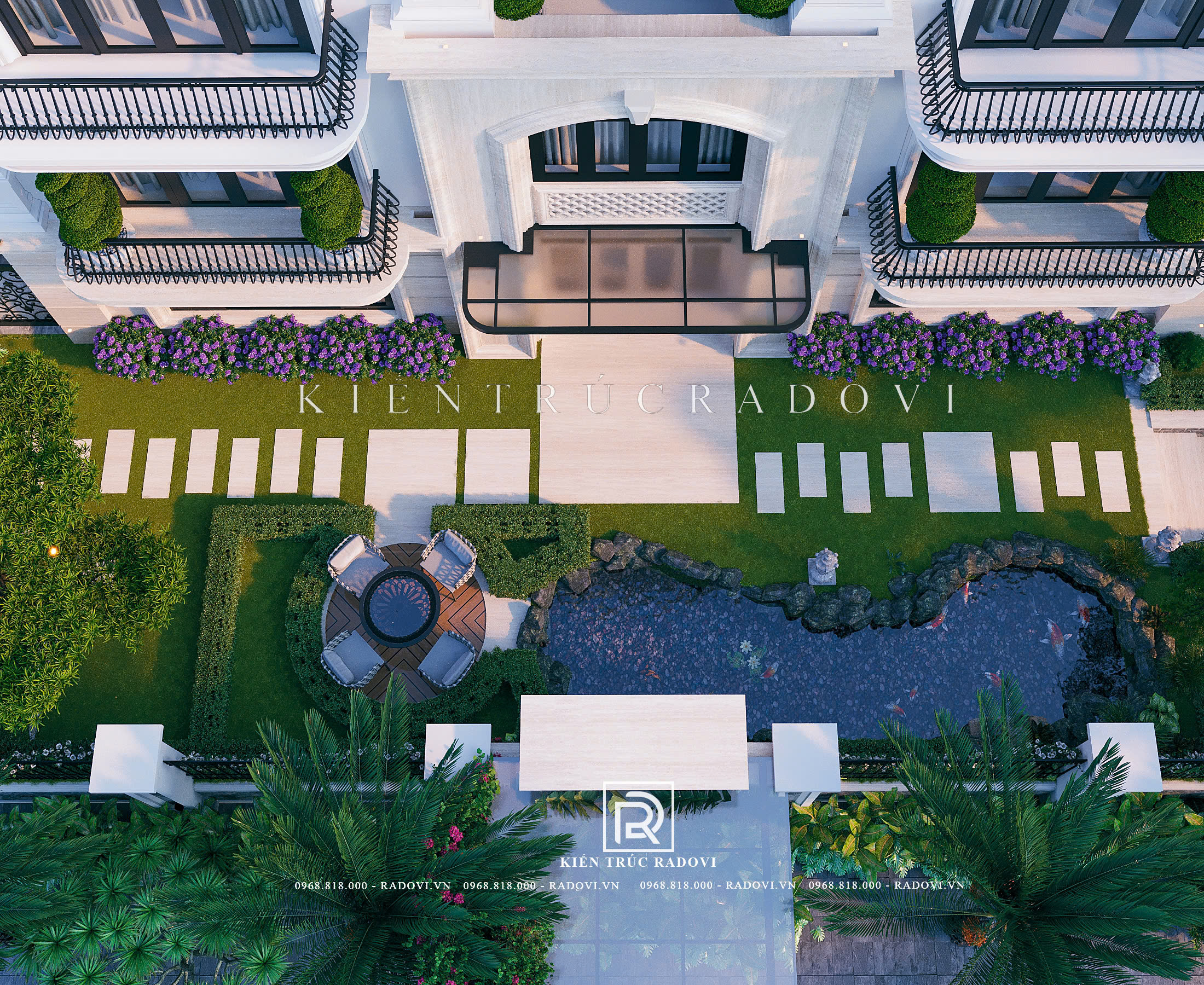 Thiết kế sân vườn tạo không gian sống xanh