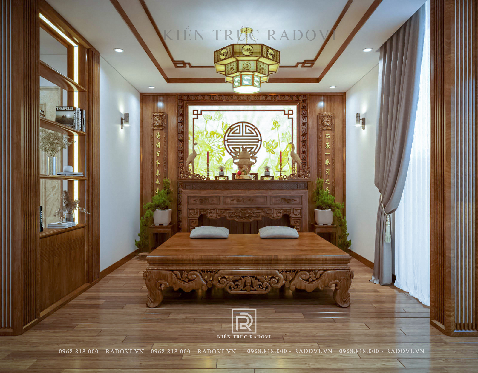 Phòng thờ gỗ truyền thống