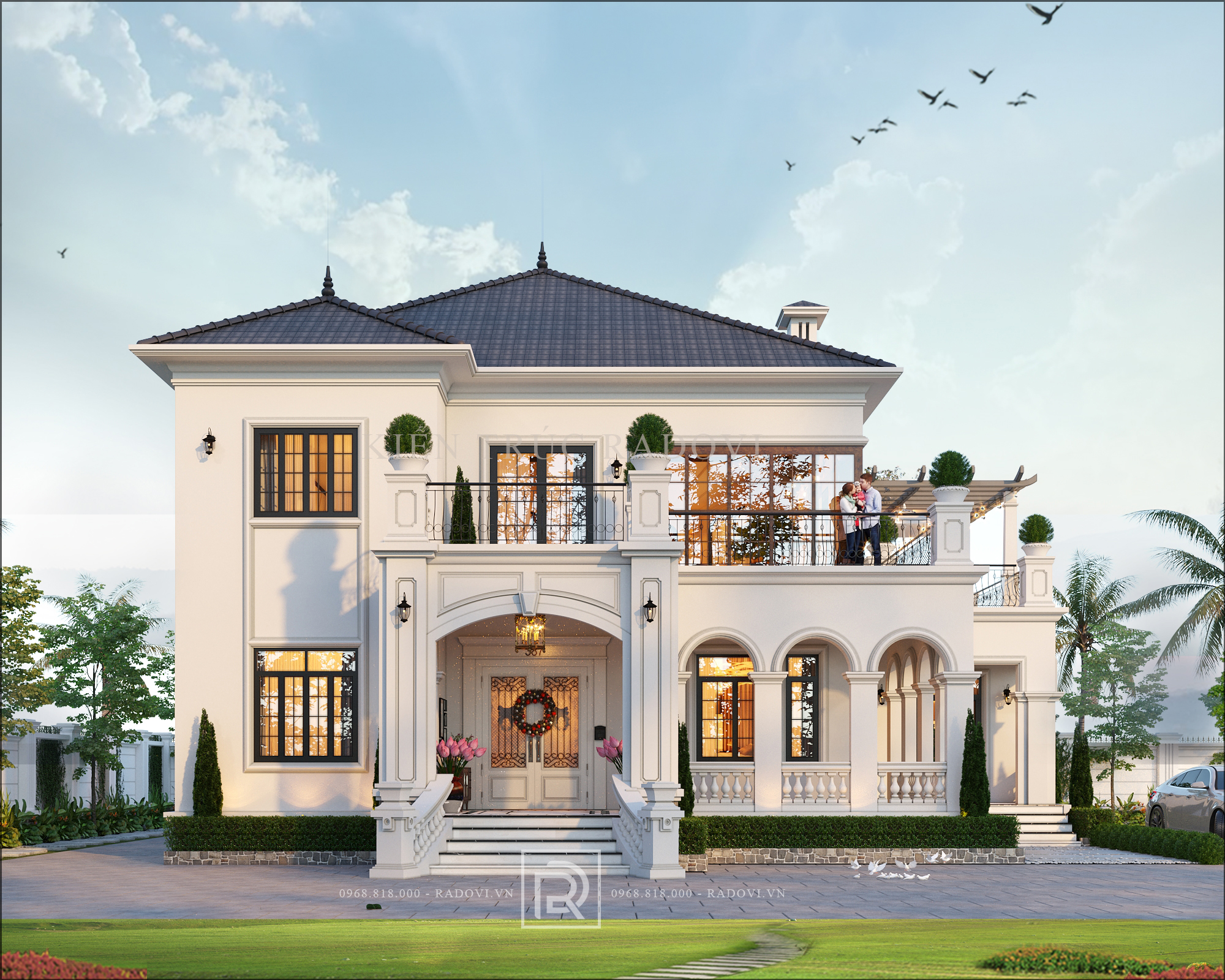 Biệt thự vườn tân cổ điển 2 tầng đẹp