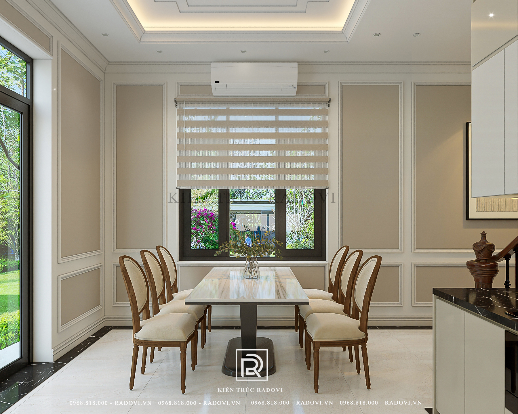 Phòng ăn biệt thự tân cổ điển