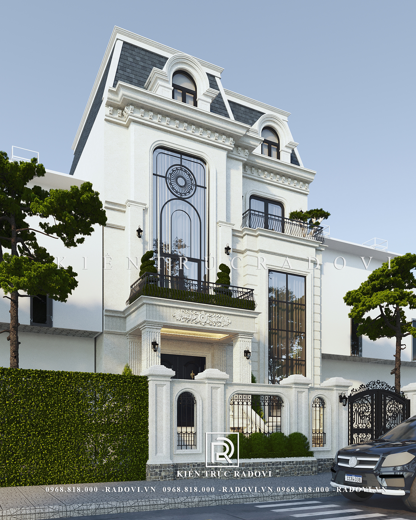 Biệt thự phố nhìn từ bên trái