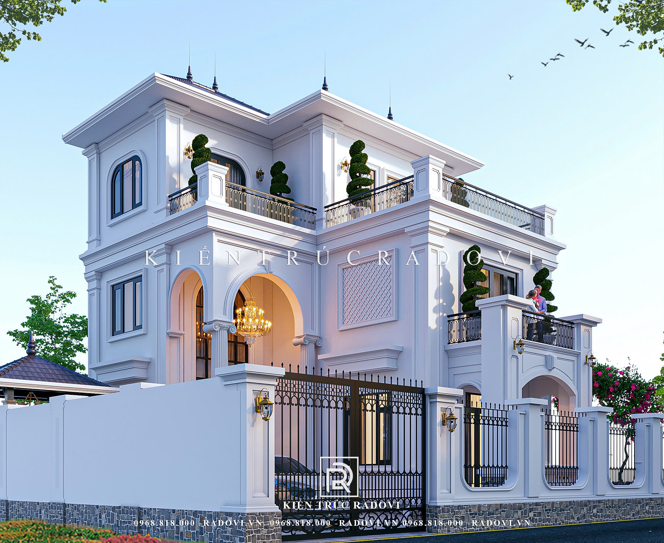 Tổng thể thiết kế biệt thự tân cổ điển