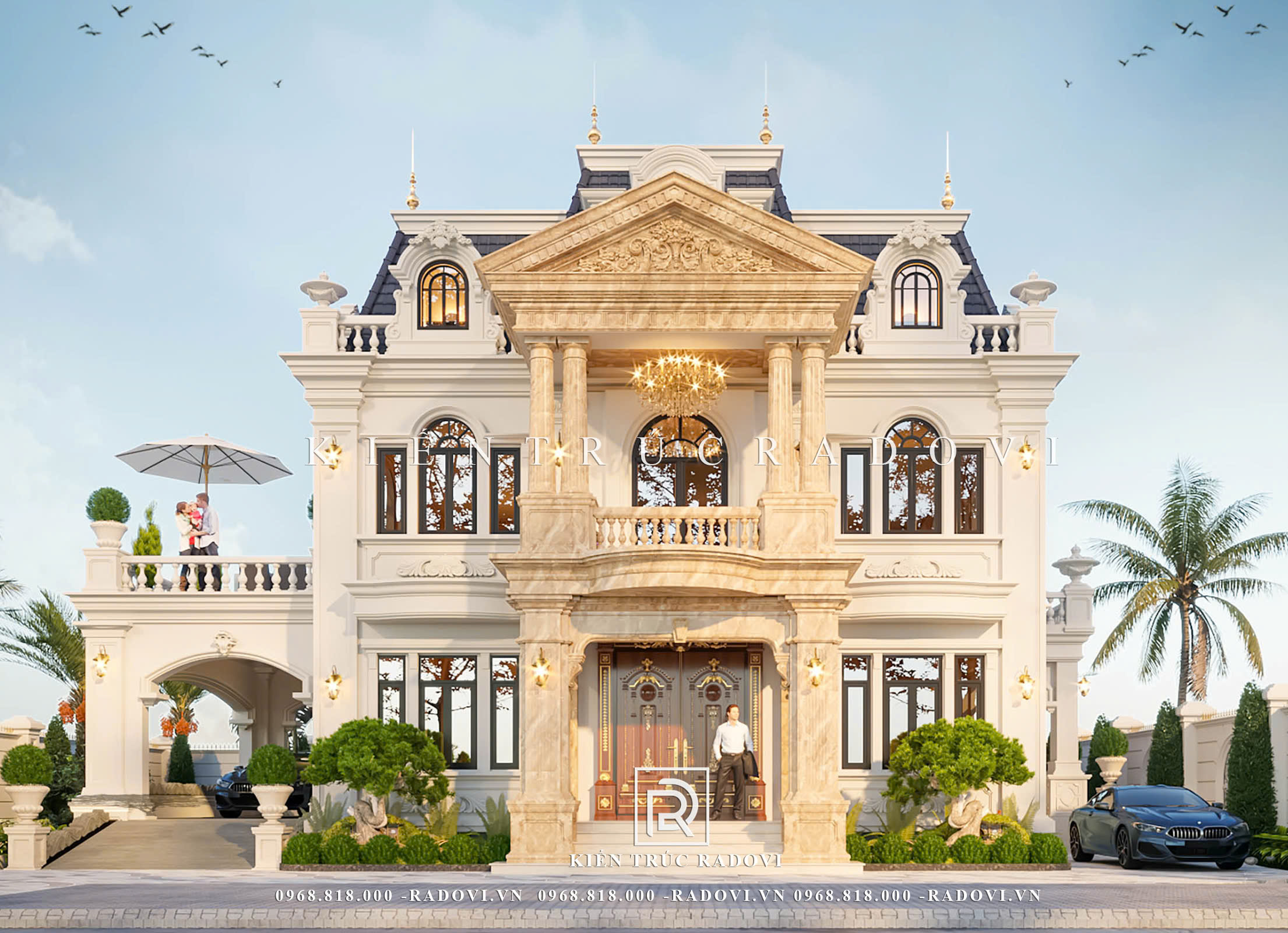 Thiết kế biệt thự Châu Âu 2 tầng