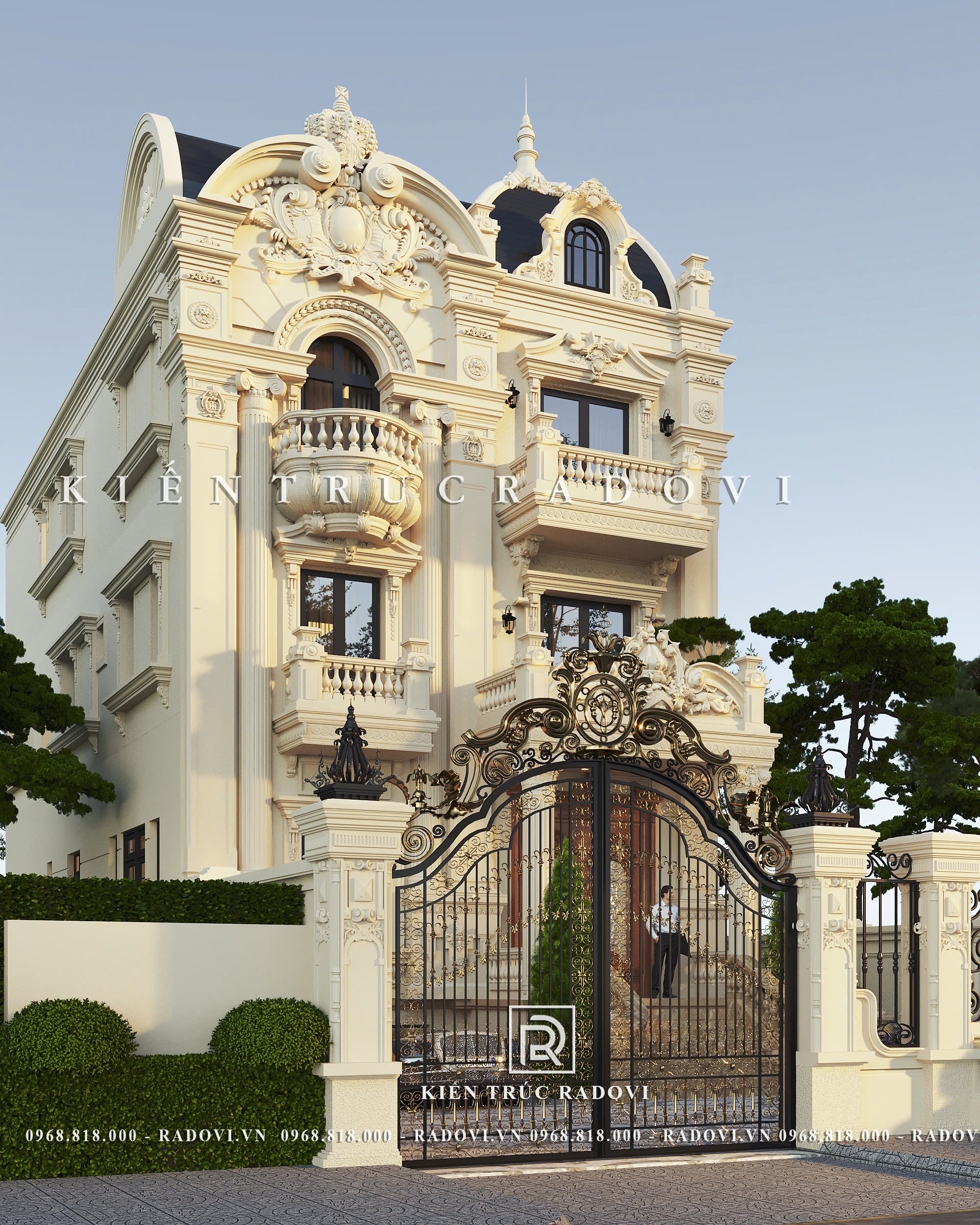 Góc nhìn cổ điển biệt thự bên trái