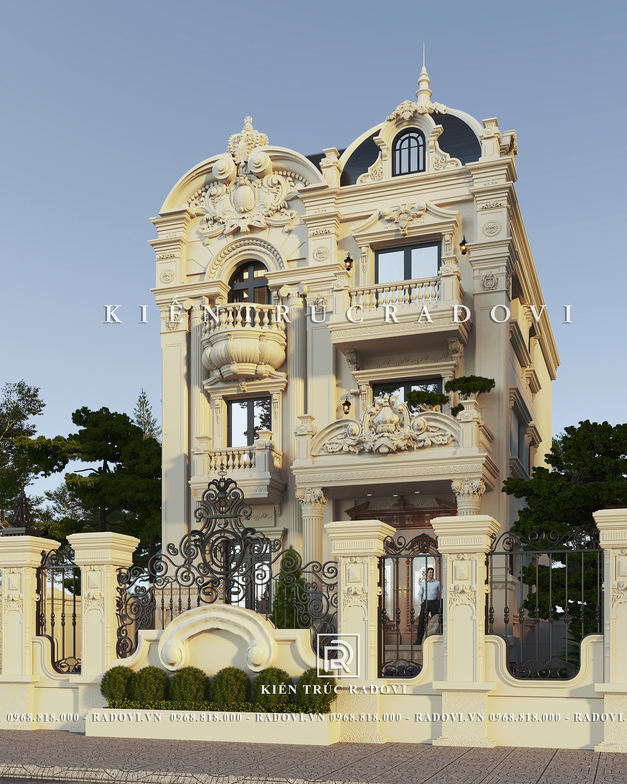 Góc nhìn biệt thự cổ điển khác bên phải