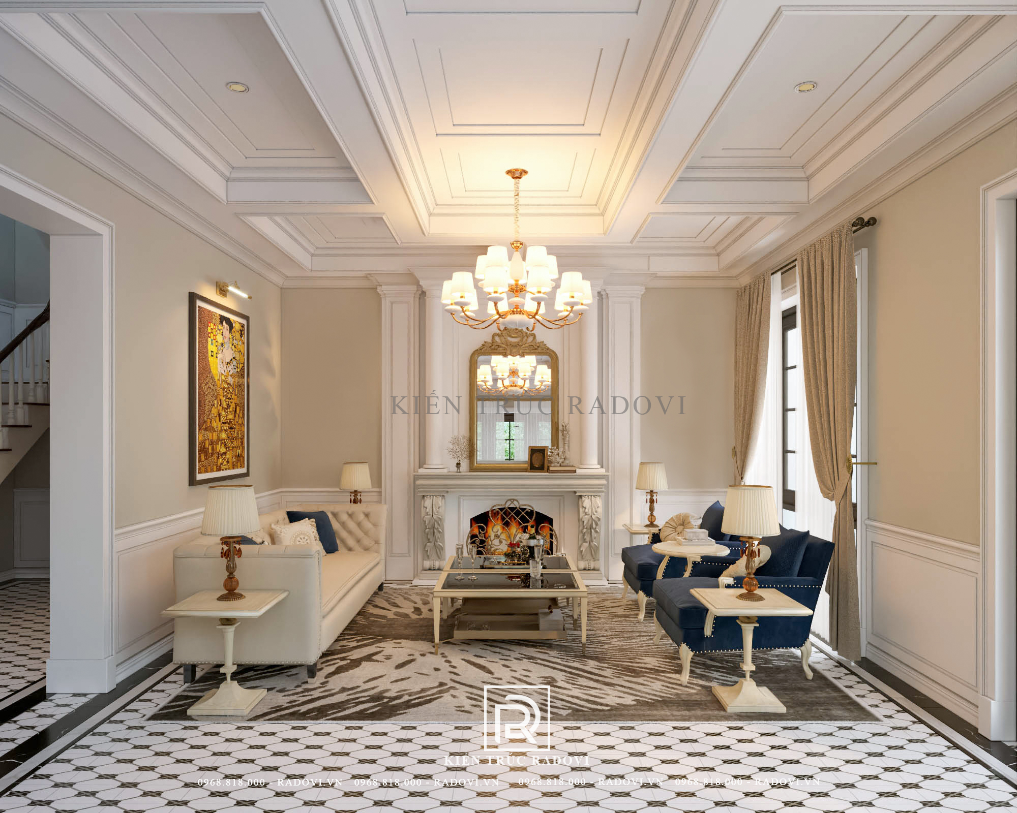 Thiết kế nội thất tân cổ điển sang trọng