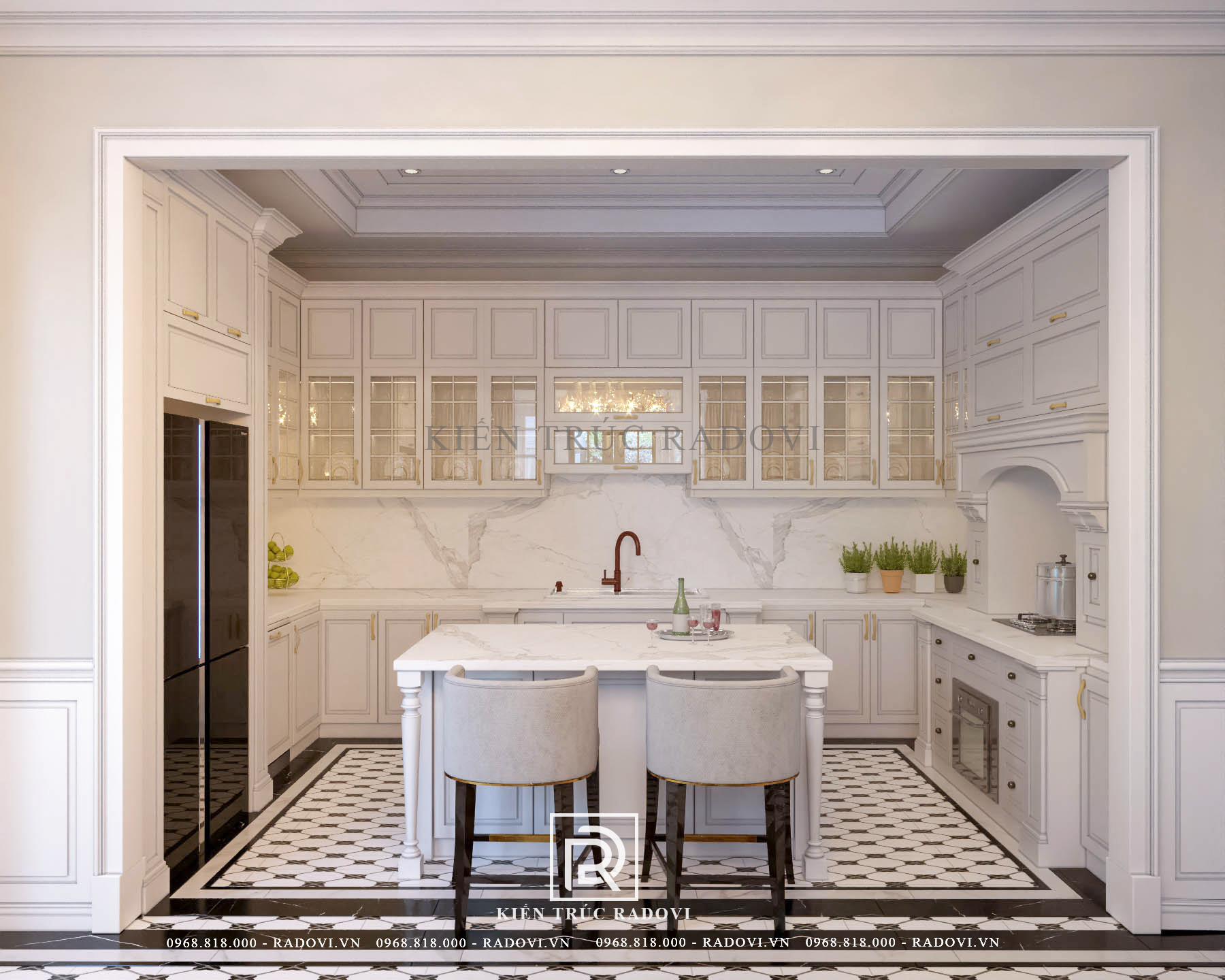 Nội thất phòng bếp tân cổ điển