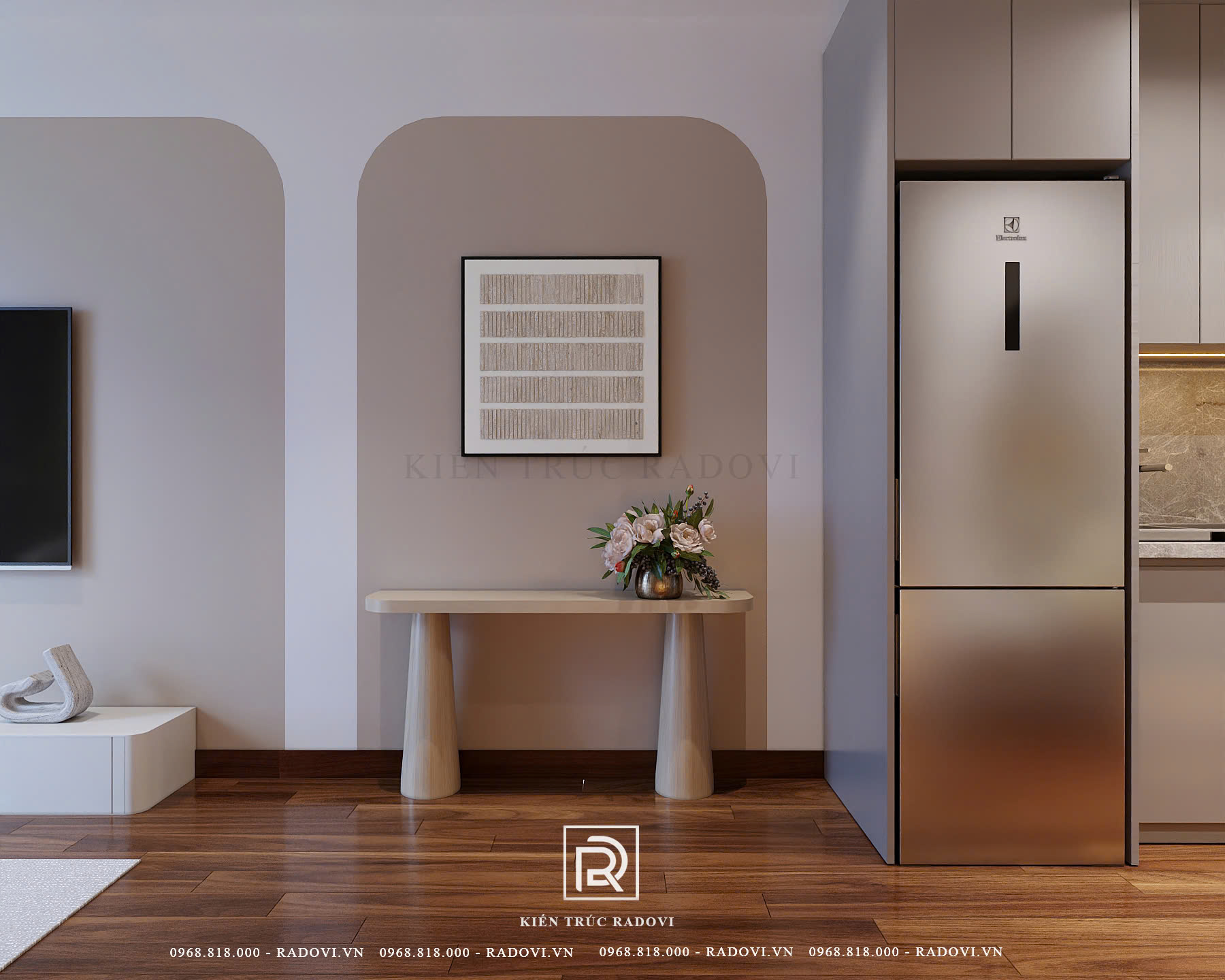 Sơn tường tạo điểm nhấn cho thiết kế nội thất chung cư