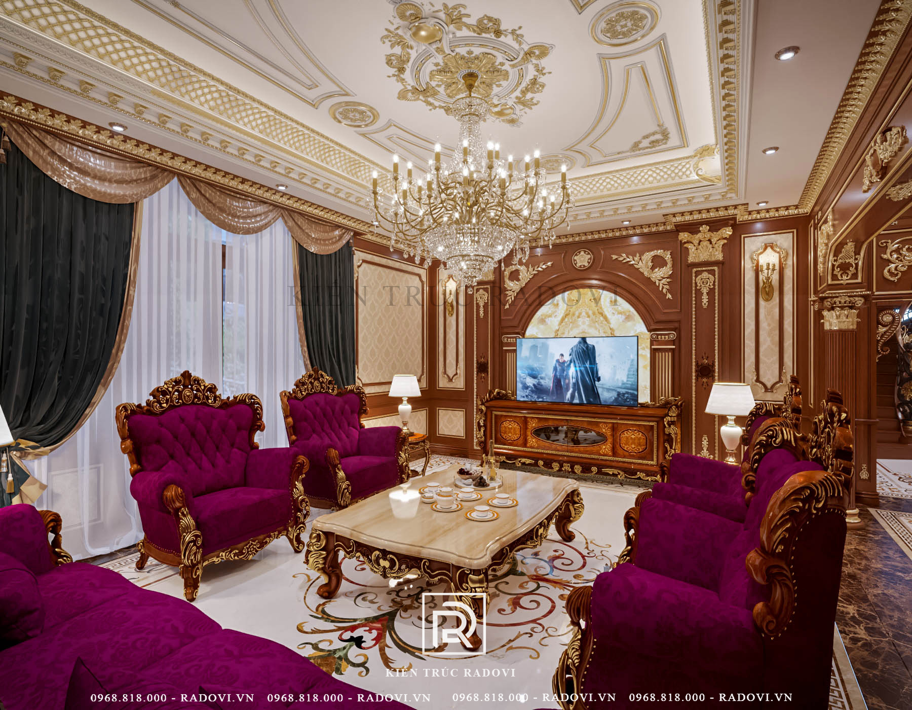 Nội thất phòng khách phong cách cổ điển