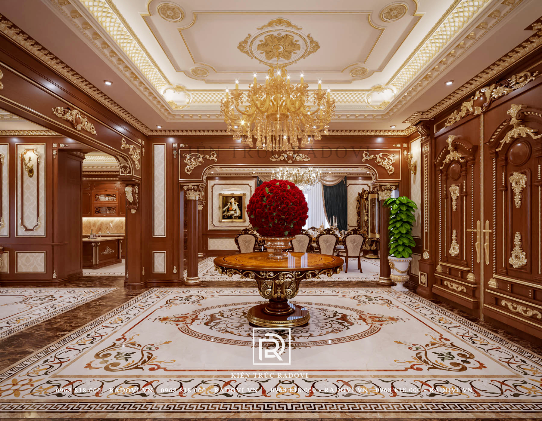 Nội thất sảnh phong cách cổ điển