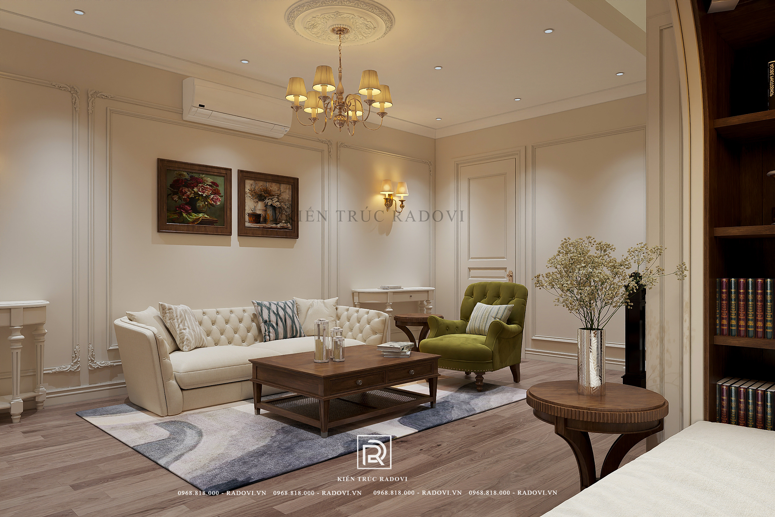 Thiết kế nội thất phòng khách Neo Classic