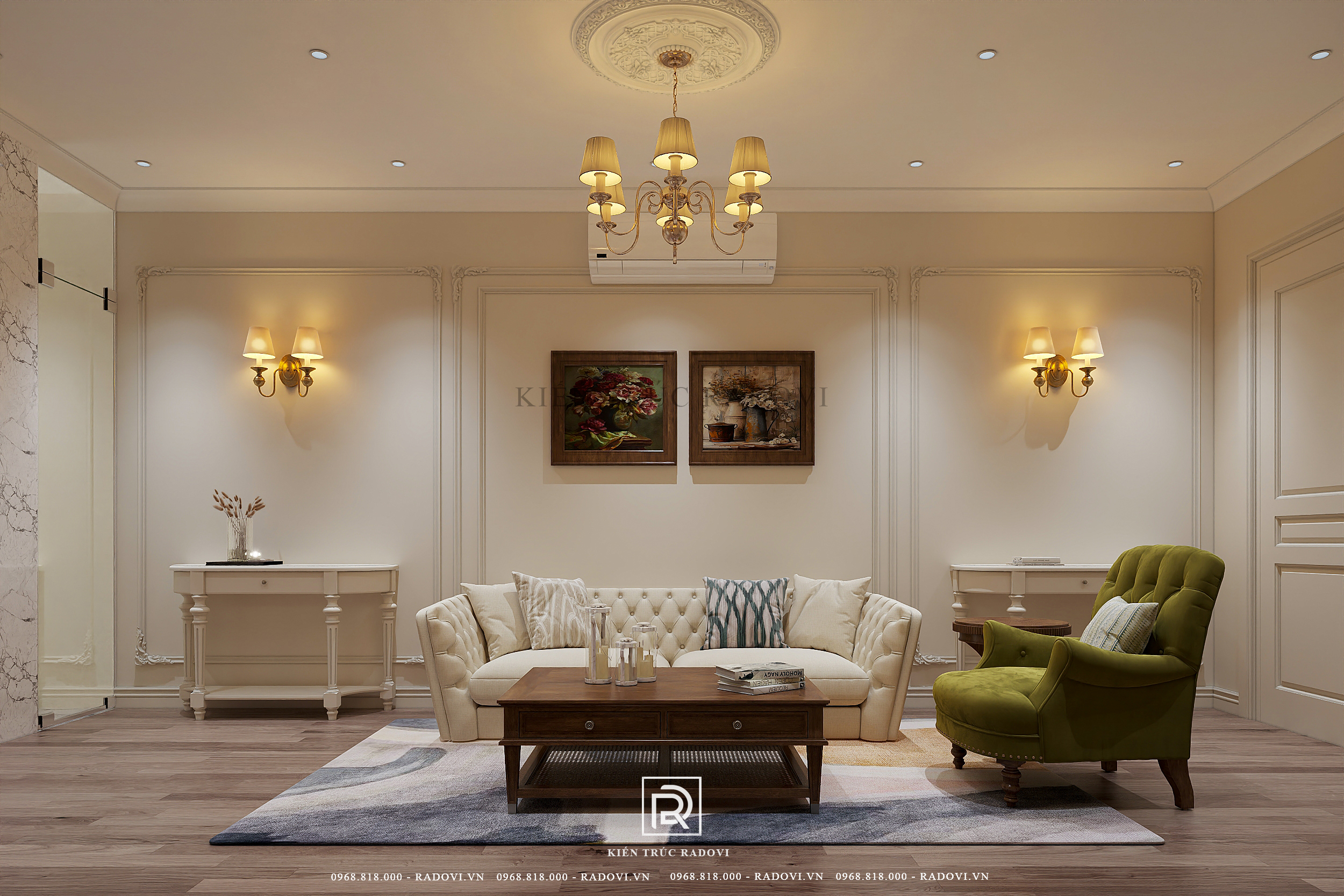 Phào chỉ mềm mại trong nội thất Neo Classic