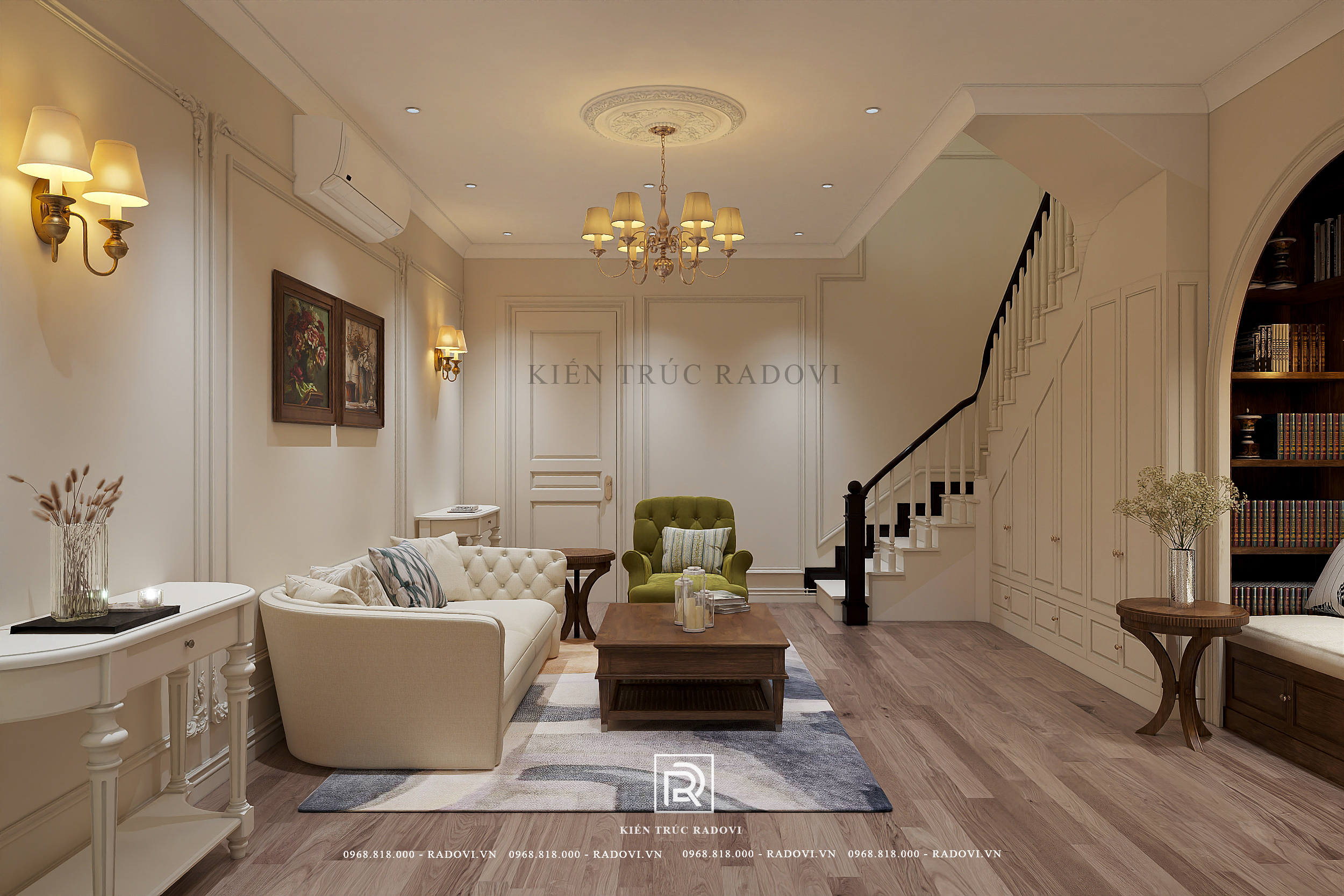 Đèn chùm với ánh sáng ấm áp cho nội thất Neo Classic