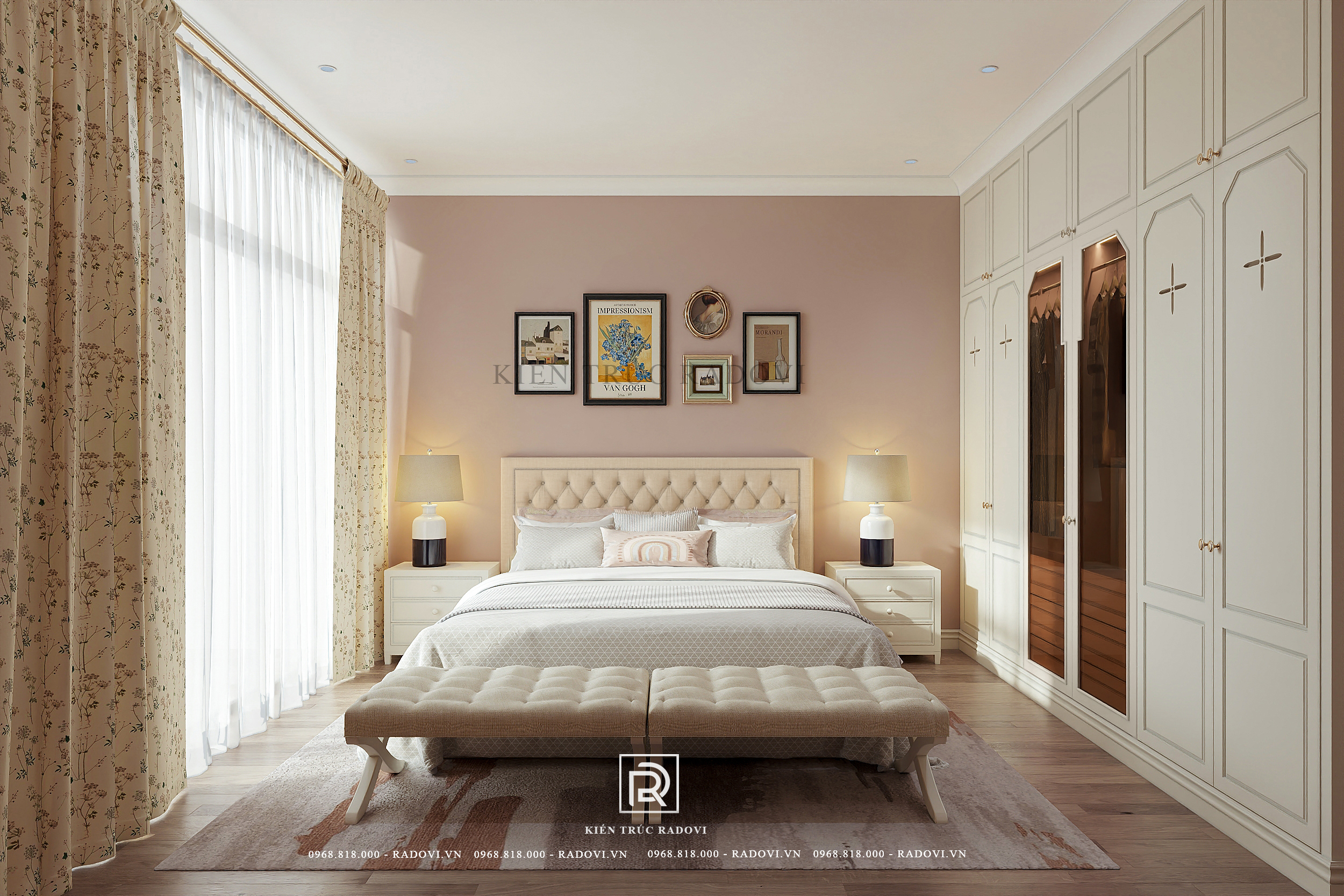 Phối màu nội thất nhẹ nhàng, thư giãn