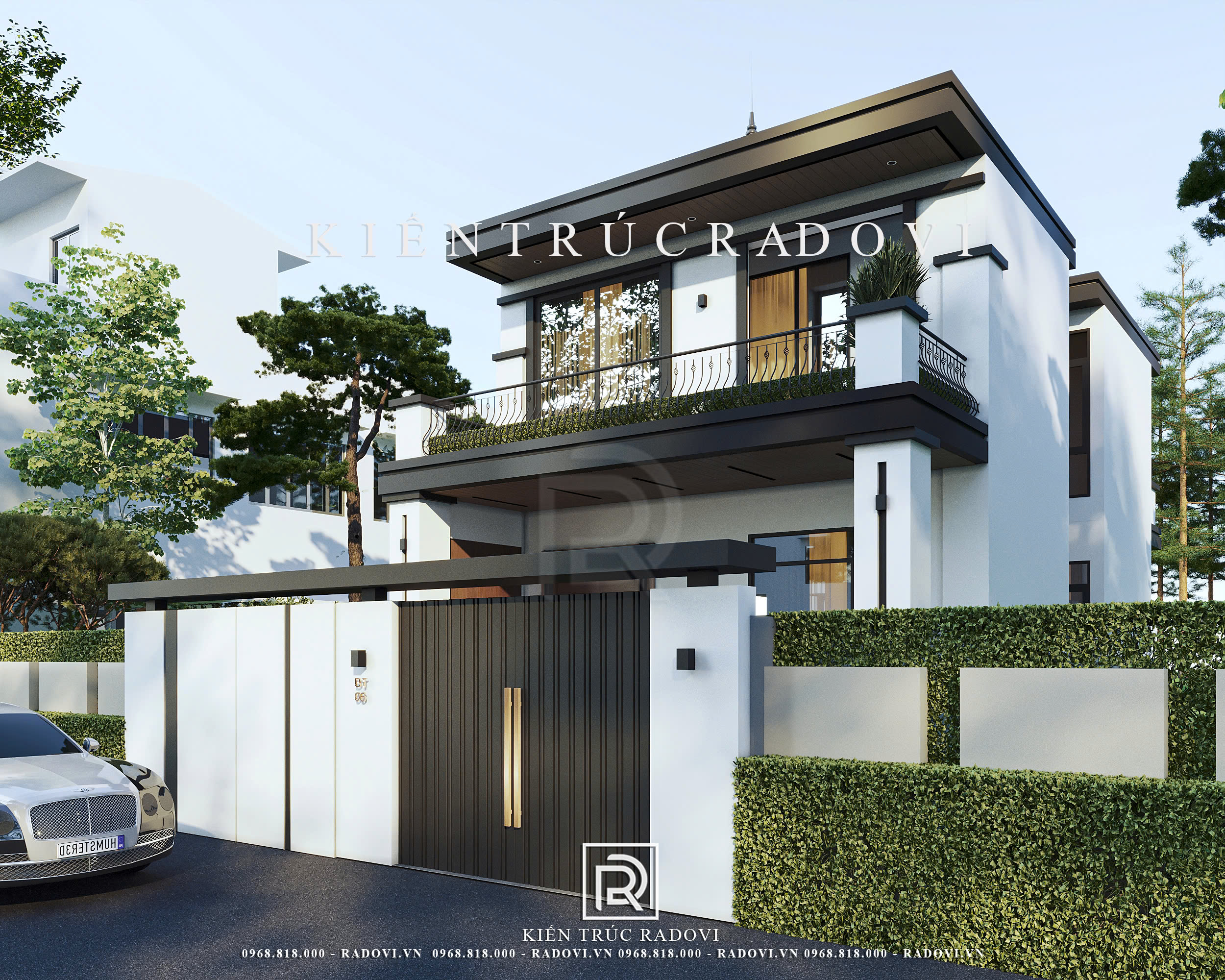 Biệt thự 2 tầng với gam màu cá tính