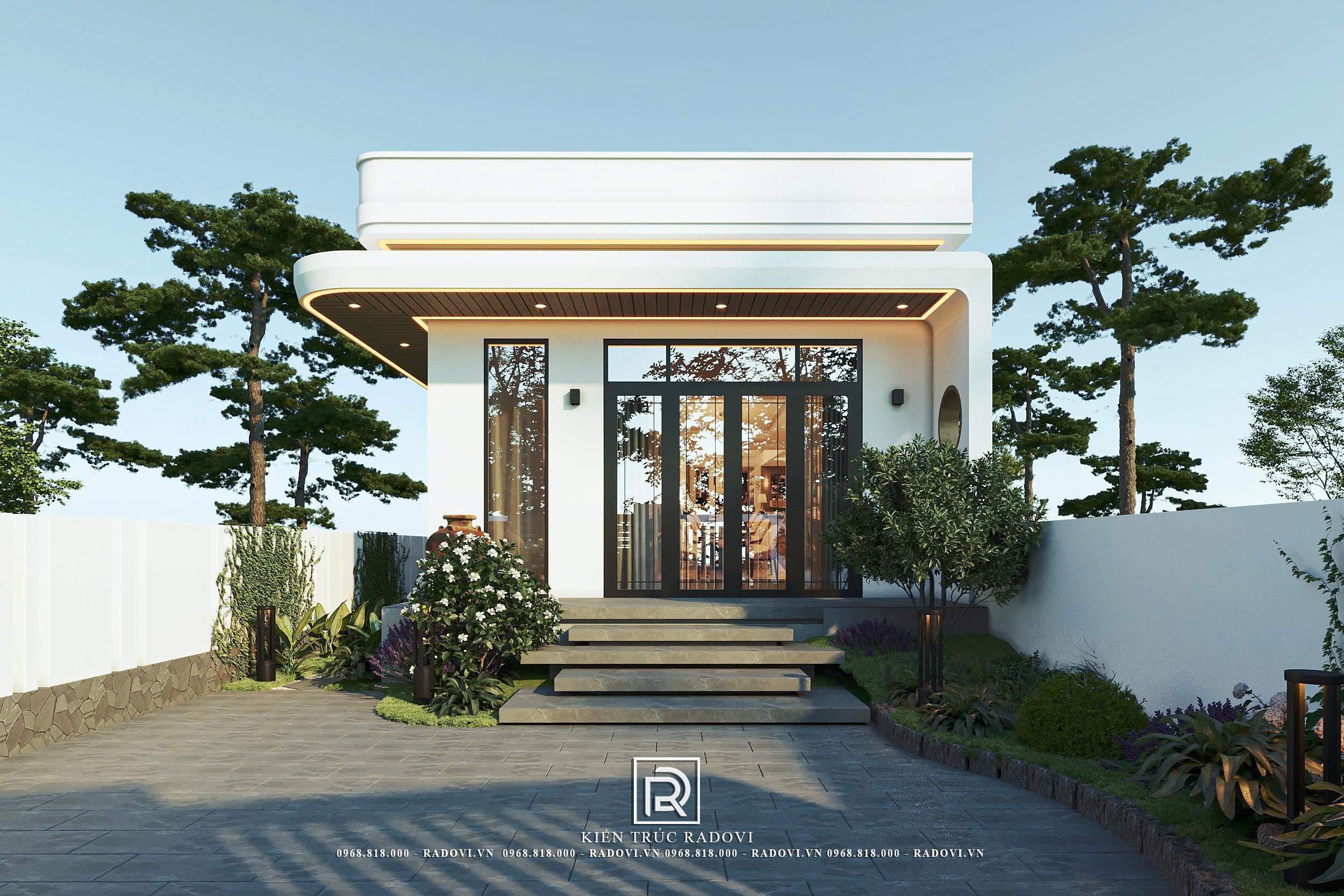 Mặt tiền nhà 1 tầng hiện đại