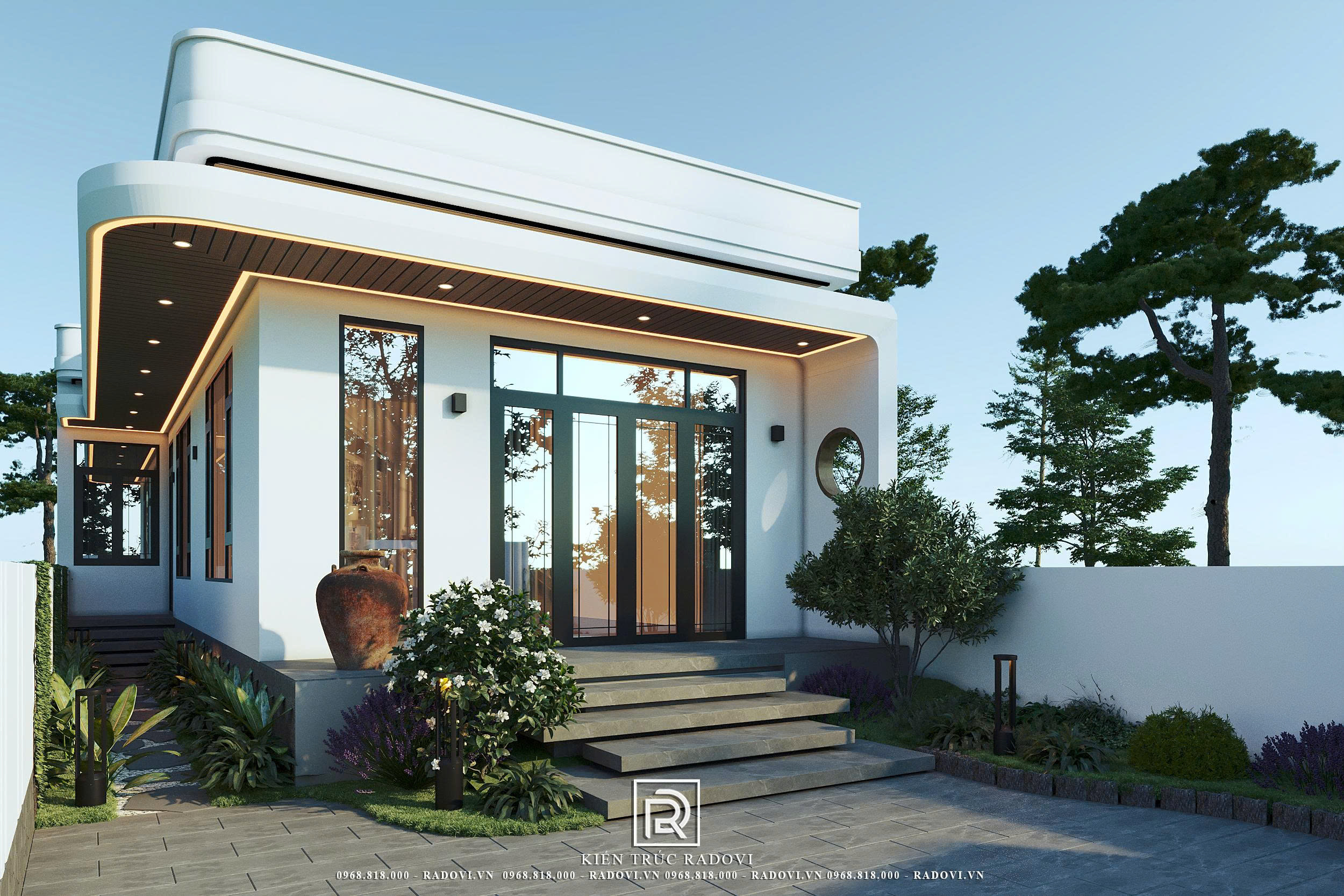 Nhà 1 tầng sử dụng vật liệu hiện đại