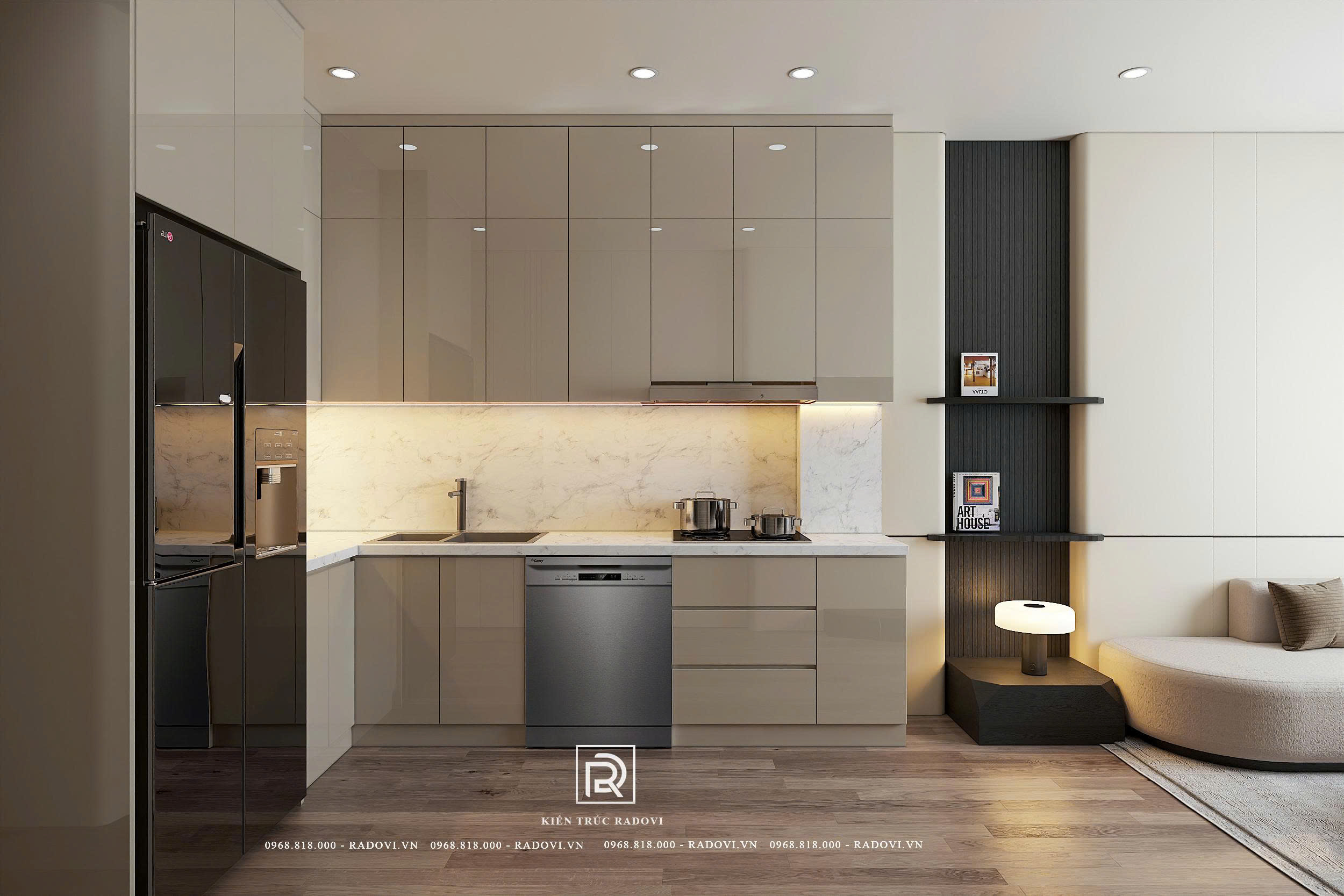 Phòng bếp tiện nghi, gọn gàng