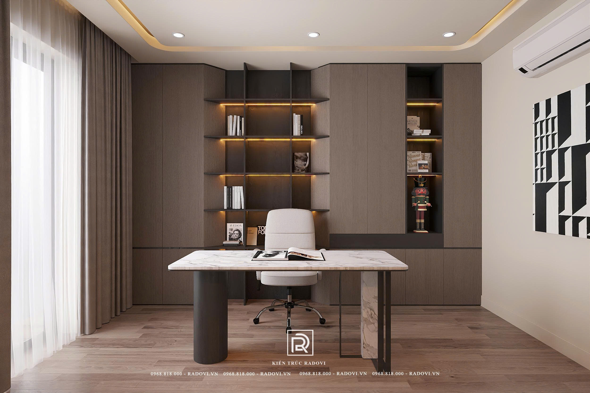 Phòng làm việc kết hợp phòng đọc