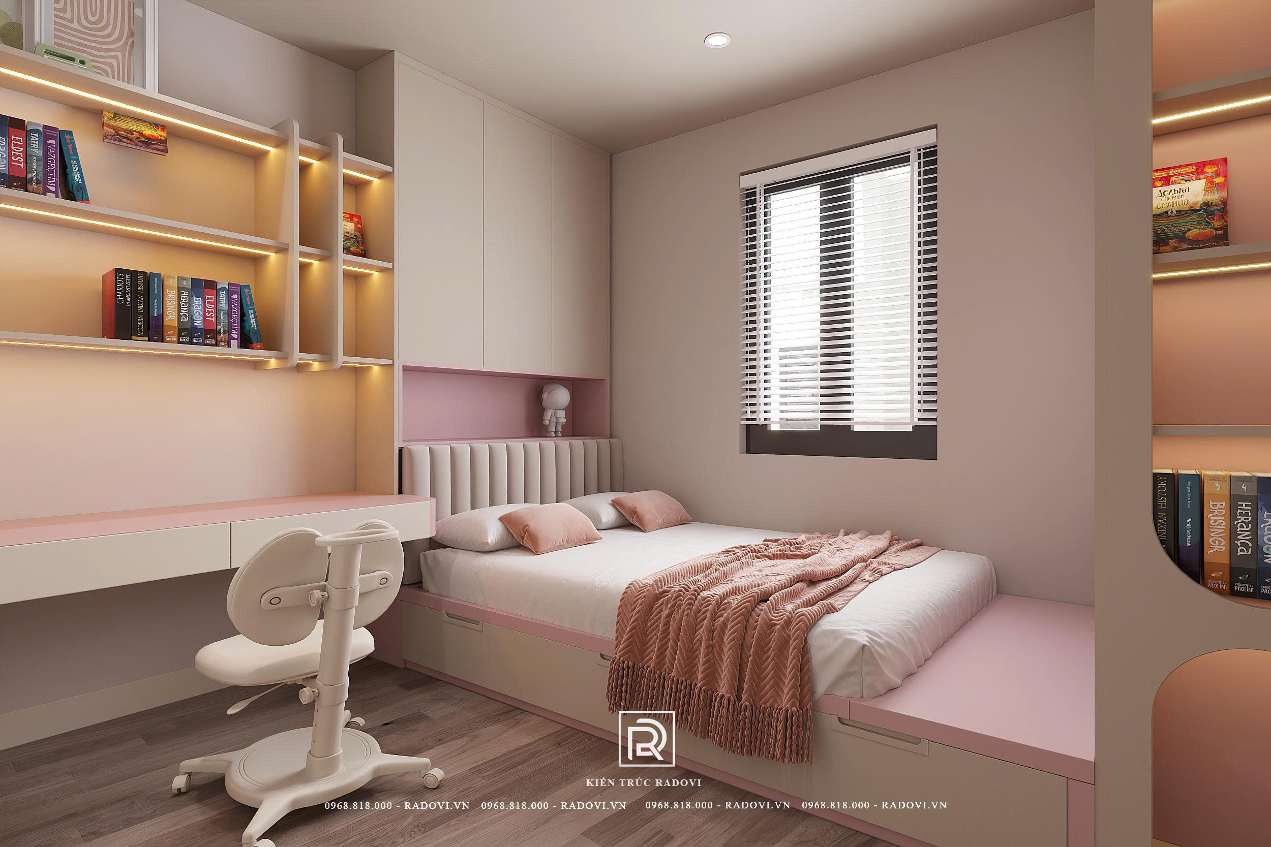 Thiết kế phòng ngủ bé nhẹ nhàng, gần gũi